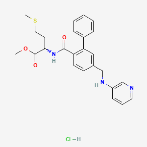 molecular formula C25H28ClN3O3S B1244255 methyl (2S)-4-methylsulfanyl-2-[[2-phenyl-4-[(pyridin-3-ylamino)methyl]benzoyl]amino]butanoate;hydrochloride 