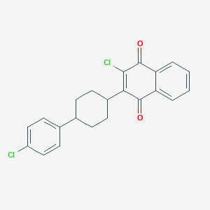 molecular formula C22H18Cl2O2 B124426 trans-2-Chloro-3-[4-(4-chlorophenyl)cyclohexyl]-1,4-naphthalenedione CAS No. 153977-22-1