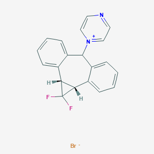 molecular formula C20H15BrF2N2 B124429 1,1-Difluorocyclopropane-1-dibenzosuberyl Pyrazinium Bromide CAS No. 312905-15-0