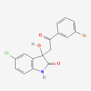 molecular formula C16H11BrClNO3 B12442964 3-[2-(3-bromophenyl)-2-oxoethyl]-5-chloro-3-hydroxy-1,3-dihydro-2H-indol-2-one 