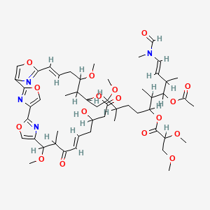 [(E)-4-acetyloxy-1-[formyl(methyl)amino]-11-[(13E,24E)-16-hydroxy-10,22-dimethoxy-11,21-dimethyl-12,18-dioxo-3,7,19,27-tetraoxa-29,30,31-triazatetracyclo[24.2.1.12,5.16,9]hentriaconta-1(28),2(31),4,6(30),8,13,24,26(29)-octaen-20-yl]-10-methoxy-3,5,9-trimethylundec-1-en-6-yl] 2,3-dimethoxypropanoate