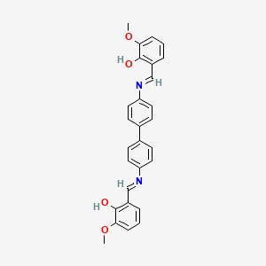 molecular formula C28H24N2O4 B12443164 2,2'-{biphenyl-4,4'-diylbis[nitrilo(E)methylylidene]}bis(6-methoxyphenol) 