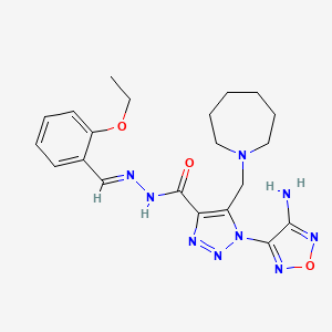1-(4-amino-1,2,5-oxadiazol-3-yl)-5-(azepan-1-ylmethyl)-N'-[(E)-(2-ethoxyphenyl)methylidene]-1H-1,2,3-triazole-4-carbohydrazide