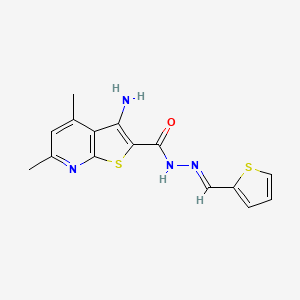 3-amino-4,6-dimethyl-N'-(2-thienylmethylene)thieno[2,3-b]pyridine-2-carbohydrazide