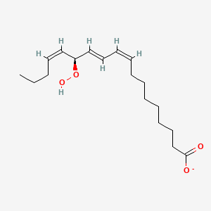 molecular formula C18H29O4- B1244333 (9Z,11E,13S,14Z)-13-hydroperoxyoctadeca-9,11,14-trienoate 