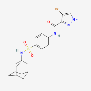 molecular formula C21H25BrN4O3S B1244334 N-[4-(1-adamantylsulfamoyl)phenyl]-4-bromo-1-methyl-3-pyrazolecarboxamide 