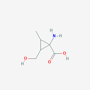 molecular formula C6H11NO3 B124435 1-Amino-2-(hydroxymethyl)-3-methylcyclopropane-1-carboxylic acid CAS No. 146400-24-0