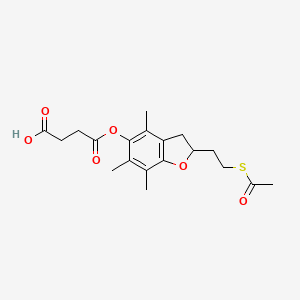 molecular formula C19H24O6S B1244354 4-[[2-(2-Acetylsulfanylethyl)-4,6,7-trimethyl-2,3-dihydro-1-benzofuran-5-yl]oxy]-4-oxobutanoic acid 