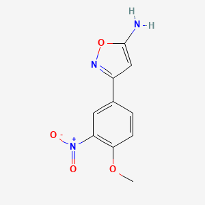 molecular formula C10H9N3O4 B12443634 3-(4-Methoxy-3-nitrophenyl)-1,2-oxazol-5-amine 