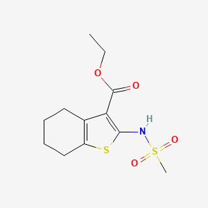 molecular formula C12H17NO4S2 B12443670 Ethyl 2-[(methylsulfonyl)amino]-4,5,6,7-tetrahydro-1-benzothiophene-3-carboxylate 