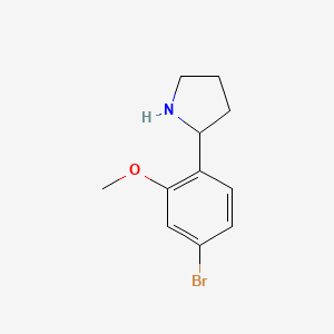 molecular formula C11H14BrNO B12443680 2-(4-Bromo-2-methoxyphenyl)pyrrolidine 