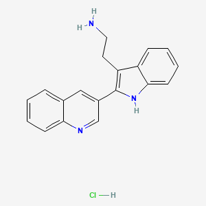 molecular formula C19H18ClN3 B12443695 2-(2-Quinolin-3-YL-1H-indol-3-YL)-ethylamine monohydrochloride 