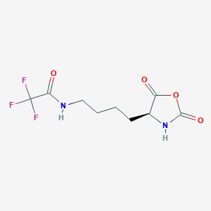 molecular formula C9H11F3N2O4 B124437 (S)-N-(4-(2,5-Dioxooxazolidin-4-yl)butyl)-2,2,2-trifluoroacetamide CAS No. 42267-27-6