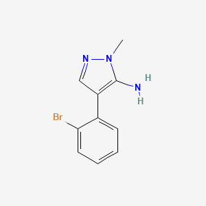 molecular formula C10H10BrN3 B12443716 4-(2-Bromo-phenyl)-2-methyl-2H-pyrazol-3-ylamine 