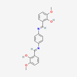 molecular formula C22H20N2O4 B12443735 2,2'-{benzene-1,4-diylbis[nitrilo(E)methylylidene]}bis(6-methoxyphenol) 