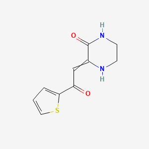 molecular formula C10H10N2O2S B12443744 3-(2-Oxo-2-thiophen-2-ylethylidene)piperazin-2-one 