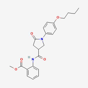 molecular formula C23H26N2O5 B12443763 Methyl 2-({[1-(4-butoxyphenyl)-5-oxopyrrolidin-3-yl]carbonyl}amino)benzoate 