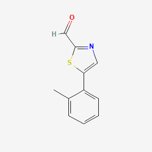 molecular formula C11H9NOS B12443776 5-(o-Tolyl)thiazole-2-carbaldehyde 