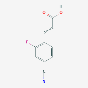 molecular formula C10H6FNO2 B12443783 3-(4-Cyano-2-fluorophenyl)prop-2-enoic acid 