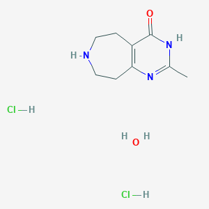 molecular formula C9H17Cl2N3O2 B12443798 2-Methyl-3,5,6,7,8,9-hexahydro-4H-pyrimido[4,5-d]azepin-4-one dihydrochloride hydrate 