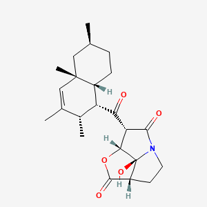 (3R,4R,7S,10S)-3-[(1R,2S,4aR,6S,8aR)-2,3,4a,6-tetramethyl-2,5,6,7,8,8a-hexahydro-1H-naphthalene-1-carbonyl]-10-hydroxy-5-oxa-1-azatricyclo[5.2.1.04,10]decane-2,6-dione