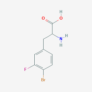 molecular formula C9H9BrFNO2 B12443871 2-Amino-3-(4-bromo-3-fluorophenyl)propanoic acid 