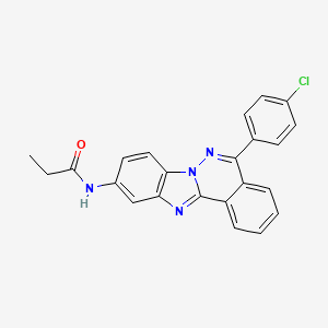 molecular formula C23H17ClN4O B12443900 N-[5-(4-chlorophenyl)benzimidazo[2,1-a]phthalazin-10-yl]propanamide 