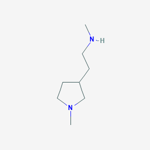 molecular formula C8H18N2 B12443918 N-Methyl-2-(1-methylpyrrolidin-3-yl)ethanamine 