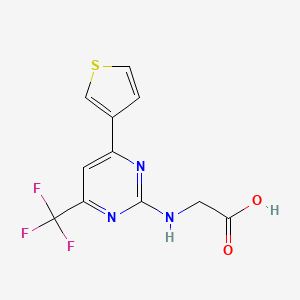 molecular formula C11H8F3N3O2S B12443921 N-[6-(3-Thienyl)-4-(trifluoromethyl)pyrimidin-2-yl]glycine 