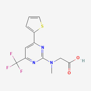 molecular formula C12H10F3N3O2S B12444005 N-Methyl-N-[6-(2-thienyl)-4-(trifluoromethyl)pyrimidin-2-yl]glycine 