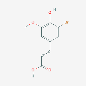 molecular formula C10H9BrO4 B12444012 3-(3-bromo-4-hydroxy-5-methoxyphenyl)prop-2-enoic acid 