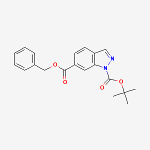 molecular formula C20H20N2O4 B12444013 6-benzyl 1-tert-butyl 1H-indazole-1,6-dicarboxylate 