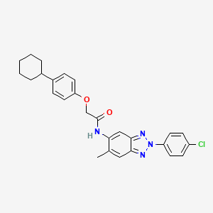 molecular formula C27H27ClN4O2 B12444014 N-[2-(4-chlorophenyl)-6-methyl-2H-benzotriazol-5-yl]-2-(4-cyclohexylphenoxy)acetamide 
