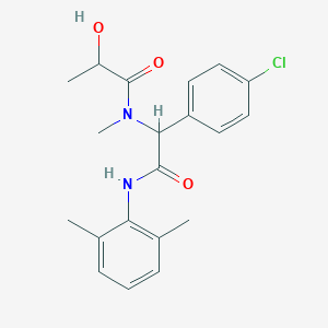 molecular formula C20H23ClN2O3 B12444026 N-{1-(4-chlorophenyl)-2-[(2,6-dimethylphenyl)amino]-2-oxoethyl}-2-hydroxy-N-methylpropanamide 