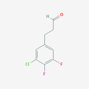 molecular formula C9H7ClF2O B12444034 3-(3-Chloro-4,5-difluoro-phenyl)-propionaldehyde 