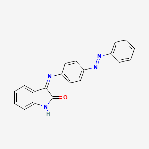 molecular formula C20H14N4O B12444035 (3Z)-3-({4-[(E)-phenyldiazenyl]phenyl}imino)-1,3-dihydro-2H-indol-2-one CAS No. 301819-42-1