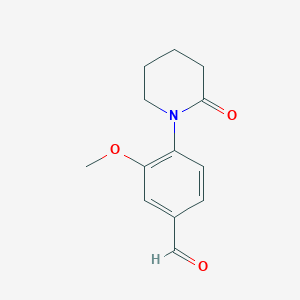 molecular formula C13H15NO3 B12444046 3-Methoxy-4-(2-oxopiperidin-1-yl)benzaldehyde 