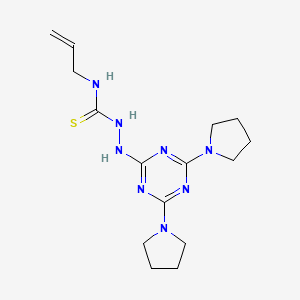 molecular formula C15H24N8S B12444050 2-[4,6-di(pyrrolidin-1-yl)-1,3,5-triazin-2-yl]-N-(prop-2-en-1-yl)hydrazinecarbothioamide 