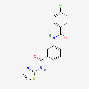molecular formula C17H12ClN3O2S B12444062 3-{[(4-chlorophenyl)carbonyl]amino}-N-(1,3-thiazol-2-yl)benzamide 