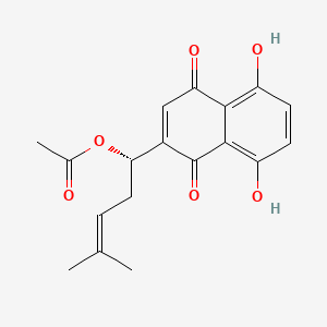 molecular formula C18H18O6 B1244408 Acetylalkannin 