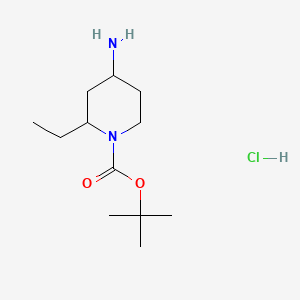 molecular formula C12H25ClN2O2 B12444087 Tert-butyl 4-amino-2-ethylpiperidine-1-carboxylate hydrochloride 