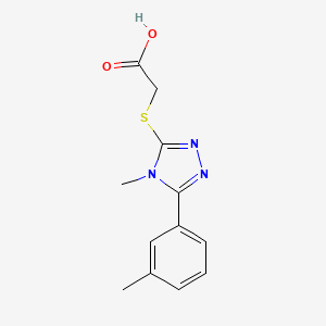 molecular formula C12H13N3O2S B12444094 {[4-Methyl-5-(3-methylphenyl)-1,2,4-triazol-3-YL]sulfanyl}acetic acid 
