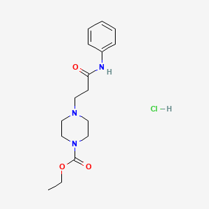 molecular formula C16H24ClN3O3 B12444095 Ethyl 4-[3-oxo-3-(phenylamino)propyl]piperazine-1-carboxylate hydrochloride 