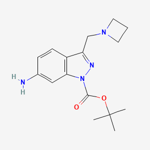 molecular formula C16H22N4O2 B12444102 6-Amino-3-azetidin-1-ylmethyl-indazole-1-carboxylic acid tert-butyl ester CAS No. 887590-92-3
