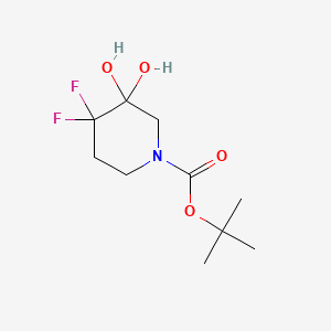 molecular formula C10H17F2NO4 B12444136 Tert-butyl 4,4-difluoro-3,3-dihydroxypiperidine-1-carboxylate 