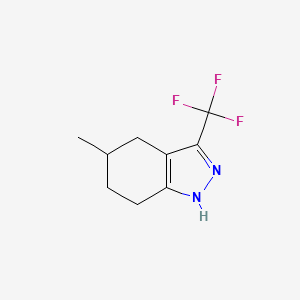 molecular formula C9H11F3N2 B12444151 4,5,6,7-Tetrahydro-5-methyl-3-trifluoromethyl-1H-indazole 