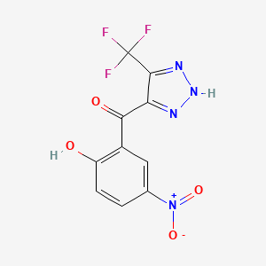 molecular formula C10H5F3N4O4 B12444178 (2-Hydroxy-5-nitro-phenyl)-[5-(trifluoromethyl)-1H-triazol-4-yl]methanone 