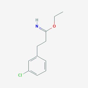 molecular formula C11H14ClNO B12444184 Ethyl 3-(3-chlorophenyl)propanimidate CAS No. 887577-84-6