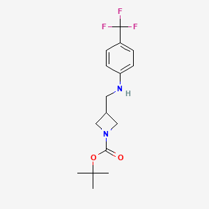 molecular formula C16H21F3N2O2 B12444185 tert-Butyl 3-{[4-(trifluoromethyl)anilino]methyl}azetidine-1-carboxylate CAS No. 887590-26-3