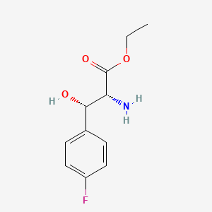 molecular formula C11H14FNO3 B12444192 Ethyl (2R,3S)-2-amino-3-(4-fluorophenyl)-3-hydroxypropanoate 